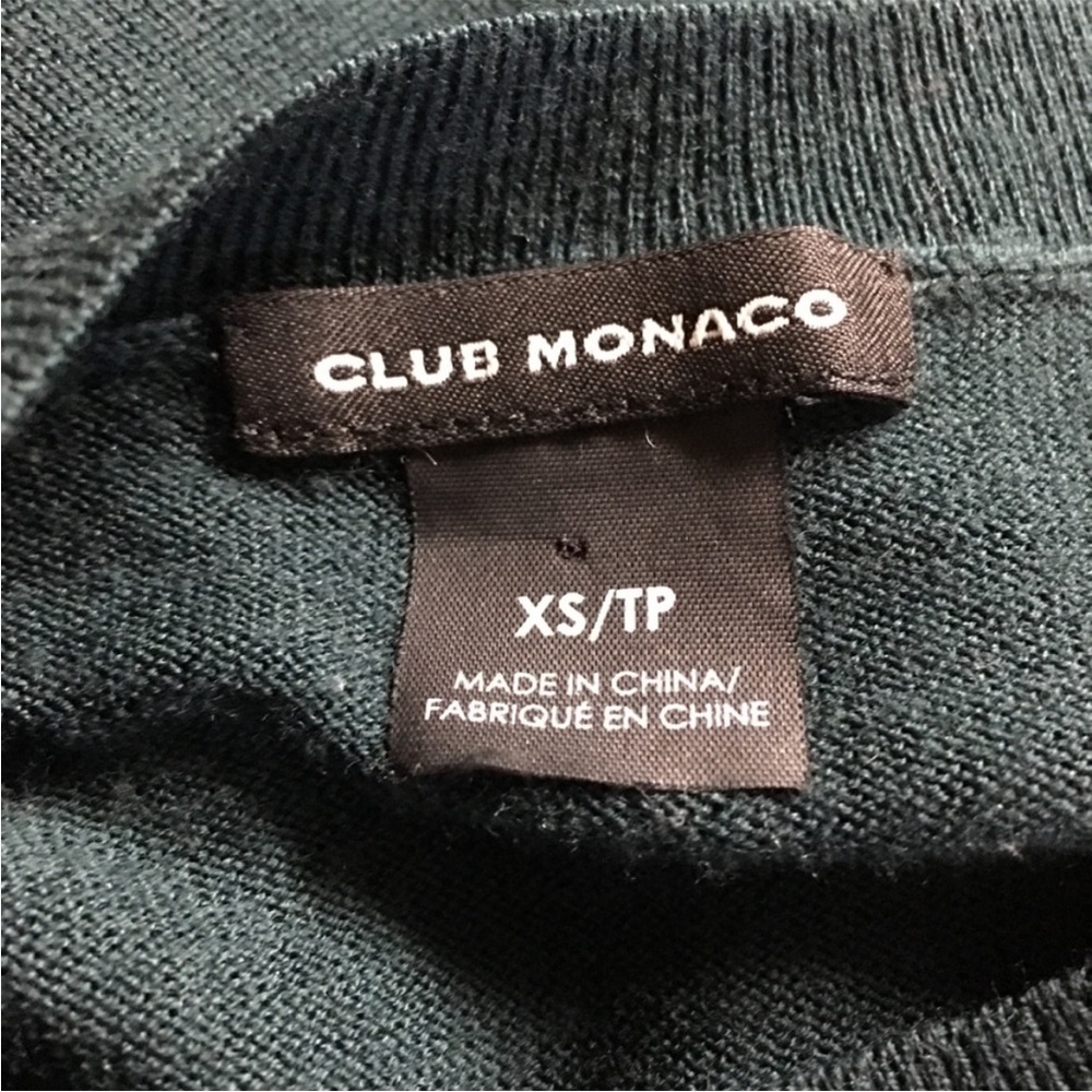Club Monaco Green Sweater Women’s XS‎ Long Sleeve Crew Neck - Picture 6 of 6